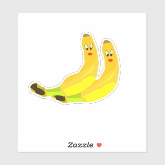 Twee leuke Banana-tekens Sticker (Vel)