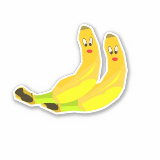 Twee leuke Banana-tekens Sticker (Voorkant)
