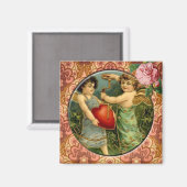 Twee Leuke Cupids  Victoriaans Custom Magnet (Voorkant / Achterkant)