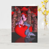 twee leuke draken, op een hart één die omhoog va kaart (Gele Bloem)