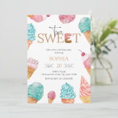 Twee leuke ijsjes voor de eerste verjaardag van he kaart (Staand voorkant)