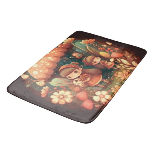 Twee leuke kleine meisjes badmat (Gekanteld)