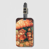 Twee leuke kleine meisjes bagagelabel (Voorkant (verticaal))