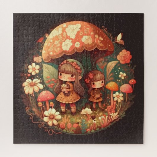 Twee leuke kleine meisjes legpuzzel (Verticaal)