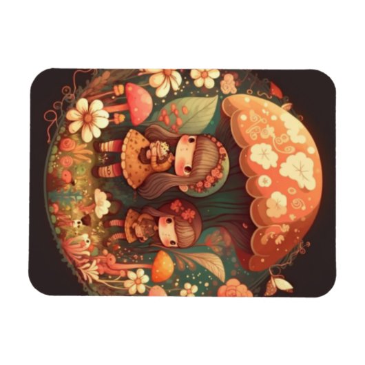 Twee leuke kleine meisjes magneet (Horizontaal)