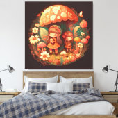 Twee leuke kleine meisjes met Stretted Canvas Prin (Insitu (Slaapkamer))