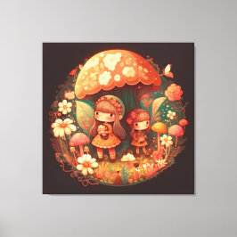 Twee leuke kleine meisjes met Stretted Canvas Prin