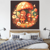 Twee leuke kleine meisjes met Stretted Canvas Prin Afdruk (Insitu (Slaapkamer))