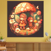 Twee leuke kleine meisjes met Stretted Canvas Prin Afdruk (Insitu (Woonkamer))