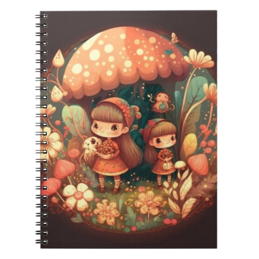 Twee leuke kleine meisjes notitieboek (Voorkant)