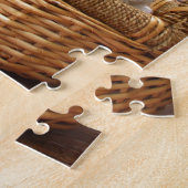 Twee leuke Maltese puppies in een mand Legpuzzel (Zijkant)