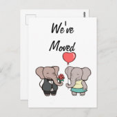 Twee Leuke olifant verandering van adreskaart Briefkaart (Voorkant / Achterkant)