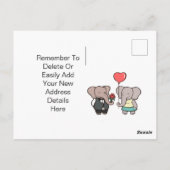 Twee Leuke olifant verandering van adreskaart Briefkaart (Achterkant)