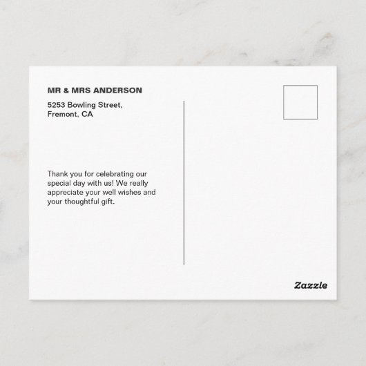 Twee Leuke Pinguïnen | Romantisch Huwelijk danken Briefkaart (Achterkant)