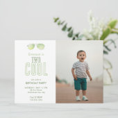 Twee leuke uitnodigingen voor de tweede verjaardag (Staand voorkant)