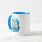 Twee leuke zeehondenbaby's spelen in het water. mok (Voorkant links)