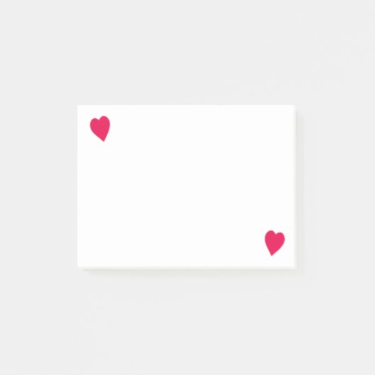 Twee leunende rode harten, post het notities post-it® notes (Voorkant)