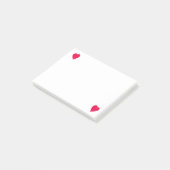 Twee leunende rode harten, post het notities post-it® notes (Schuin)
