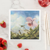 Twee levende vogels en een orchidee papieren handd servet (Insitu)