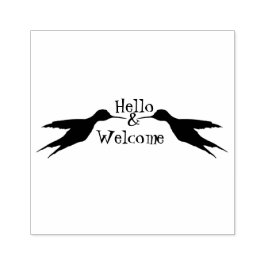 Twee levende vogels in vlucht 1a Rubber Stamp Rubberstempel