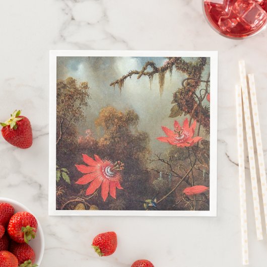 Twee levende vogels op de Passie Vloerwijnstokken Servet (Insitu)