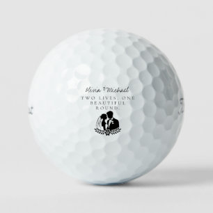 “Twee levens, één mooie ronde” Aanpasbare naam Golfballen