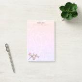 Twee libellen over pastels gepersonaliseerd post-it® notes (Kantoor)