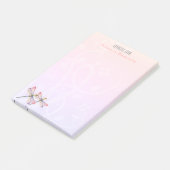 Twee libellen over pastels gepersonaliseerd post-it® notes (Schuin)