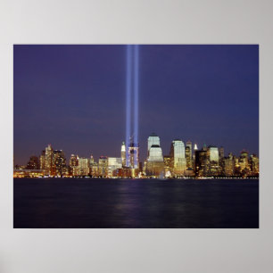 Twee lichtbundels poster