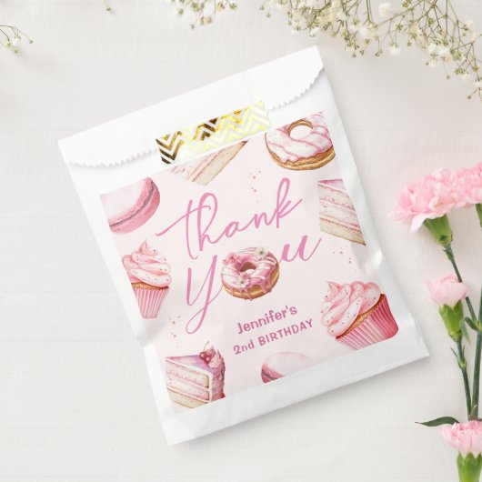 TWEE Lief 2e Verjaardag Meisjes Pink Donut Party Bedankzakje (Gezegeld)