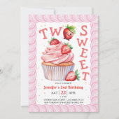 TWEE Lief 2e Verjaardag Roze Meisje Aardbei Kaart (Voorkant)