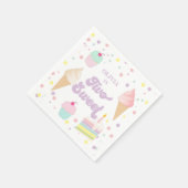 Twee lief ijs en cake 2e verjaardag servet (Hoek)