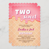 Twee Lief Ijs Zomer Meisje 2e Verjaardagsfeest Kaart (Voorkant / Achterkant)