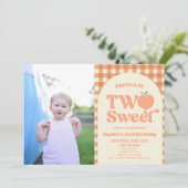 Twee lief perzik Afbeelding 2e verjaardagsfeest Kaart (Staand voorkant)