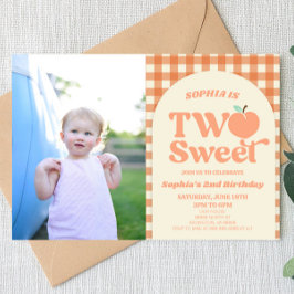 Twee lief perzik Afbeelding 2e verjaardagsfeest Kaart