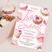 TWEE Lief! Roze Donut Meisjes 2e Verjaardagsfeestj Kaart