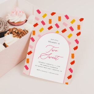 Twee lief Snoep gummy Beer meisjes 2e verjaardag Kaart