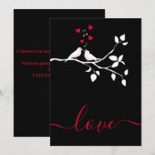 twee liefdesvogels feestdagenkaart (Voorkant / Achterkant)