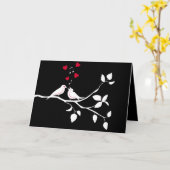 twee liefdesvogels kaart (Gele Bloem)