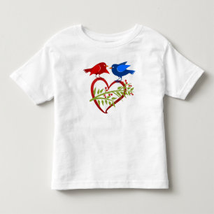 Twee Liefdesvogels met Open Hart Kinder Shirts