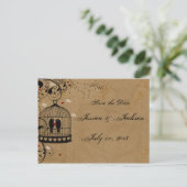 Twee Liefdesvogels Save the Date Ansichtkaart Aankondigingskaart (Staand voorkant)