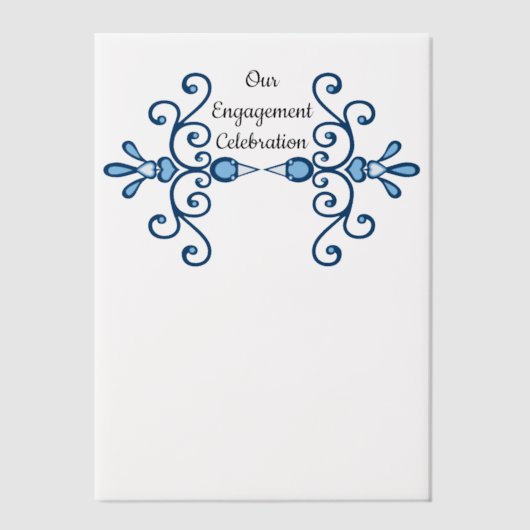 Twee liefdesvogels verlovingsfeest vellum uitnodigingen (Voorkant)