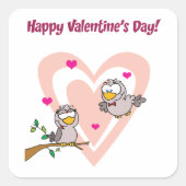 Twee Liefdesvogels Vierkante Sticker (Voorkant)
