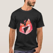 Twee liefhebbende Foxes in Love Heart Valentijnsda T-shirt (Voorkant)