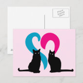 Twee liefhebbende katten briefkaart (Voorkant / Achterkant)