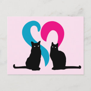 Twee liefhebbende katten briefkaart