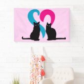 Twee liefhebbende katten spandoek (Insitu)