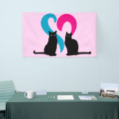 Twee liefhebbende katten spandoek (Beurs)
