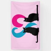 Twee liefhebbende katten spandoek (Verticaal)