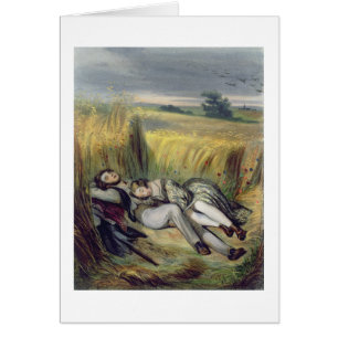 Twee liefhebbers die op een Cornfield liggen (lith